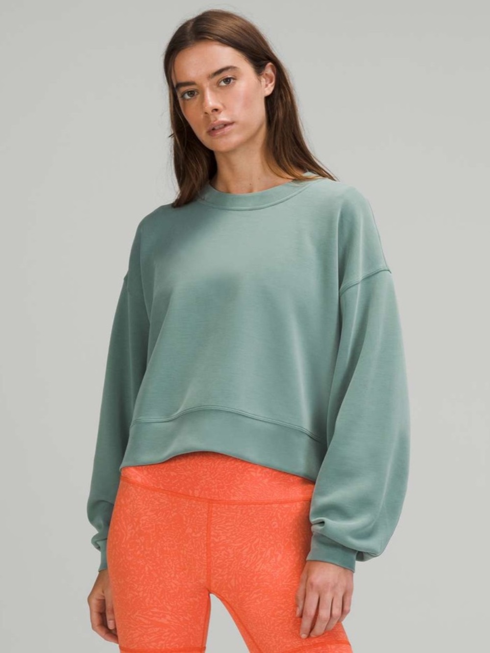 Lululemon Perfectly Oversized Cropped Crew *Softstreme™ Green size 2